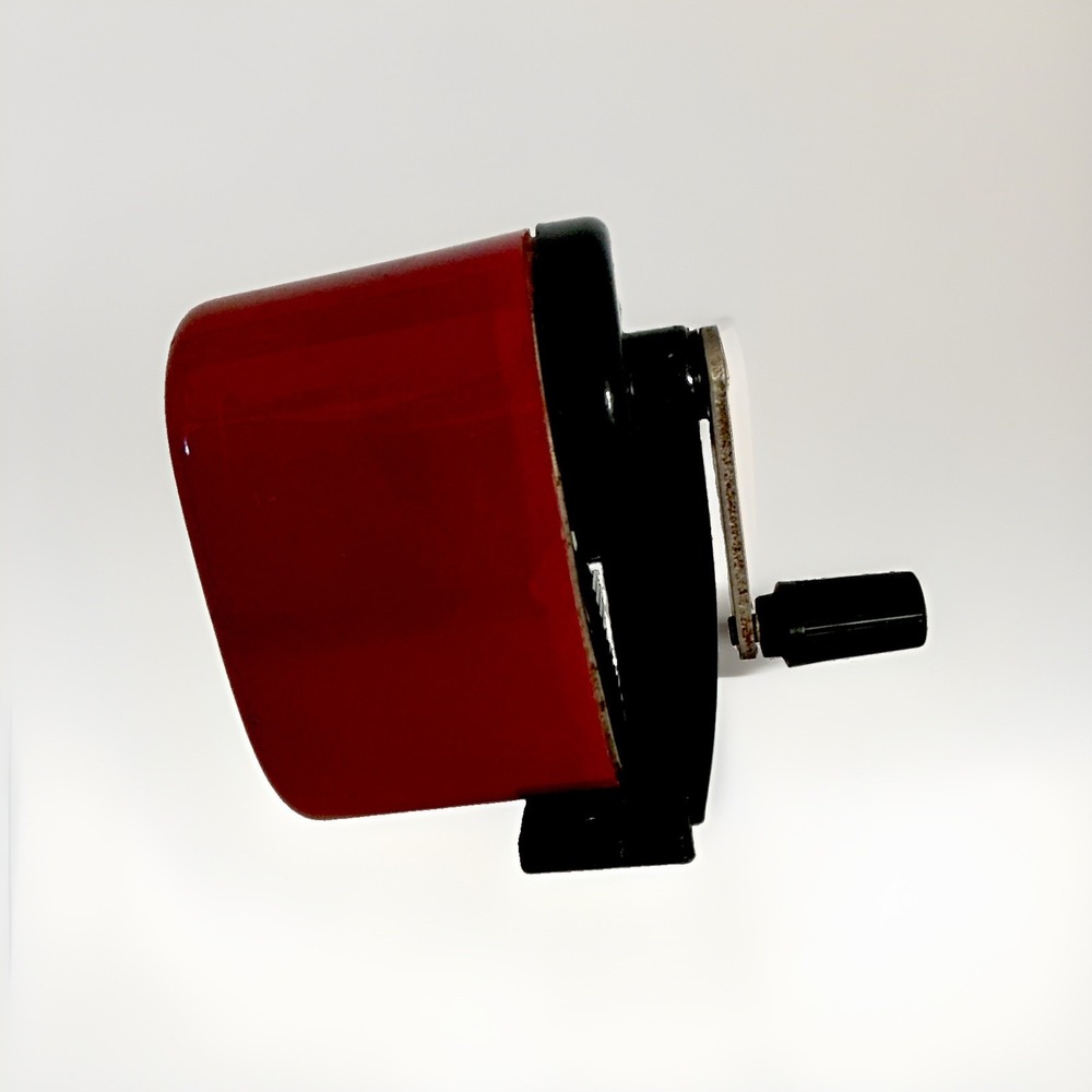 Vintage Hunt Boston Bulldog Pencil Sharpener Red Hand Crank Desk Or Wall Mount